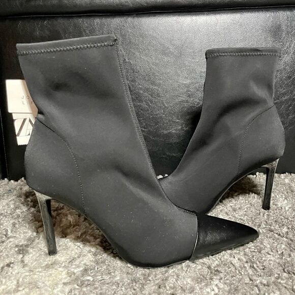 NWT Zara Pointed Fabric Heeled Ankle Boots - Picture 5 of 11